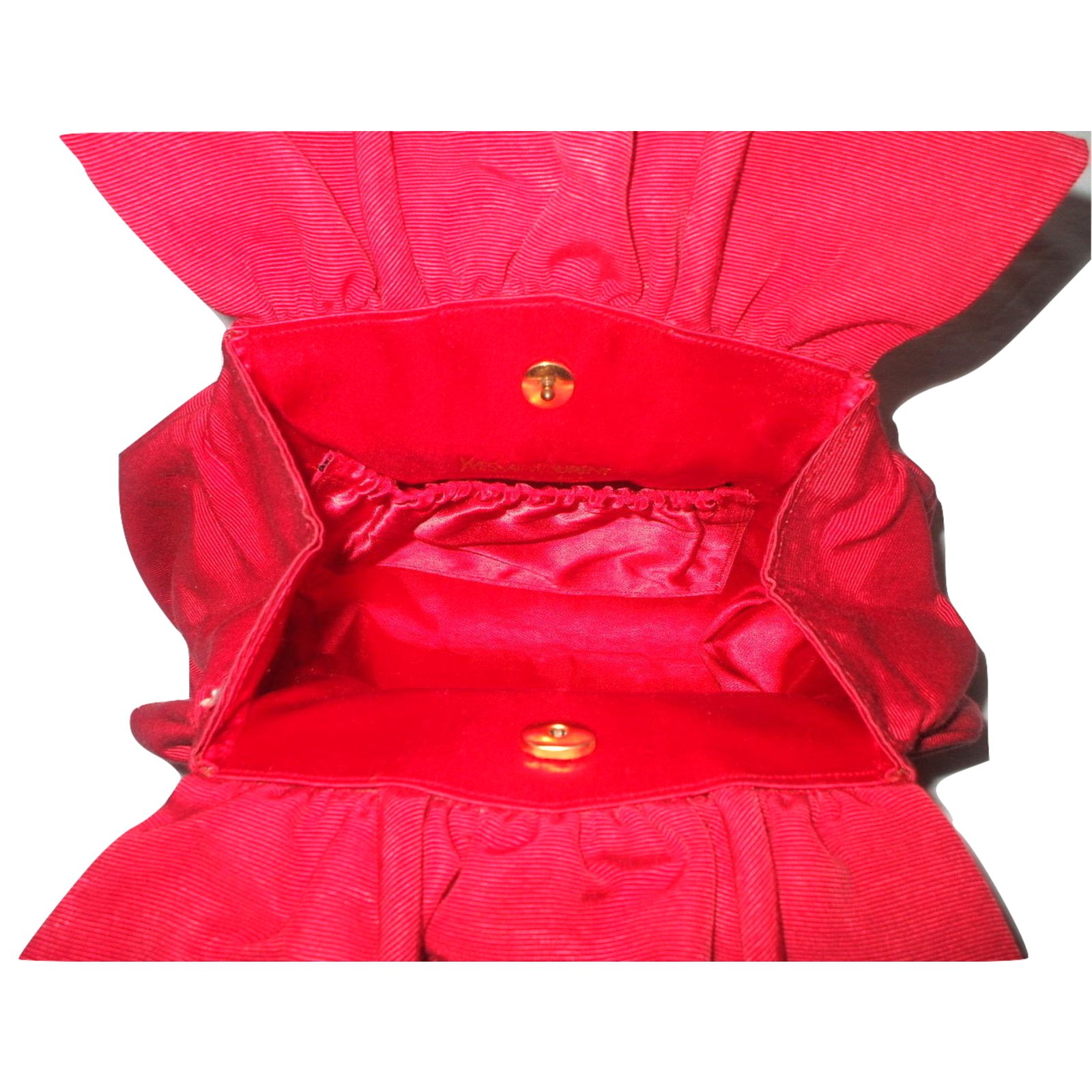 ysl red cloth handbag  