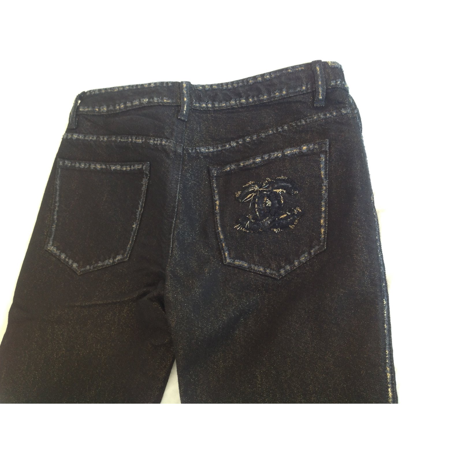 Chanel Jeans Jeans Denim Black ref.25701 - Joli Closet