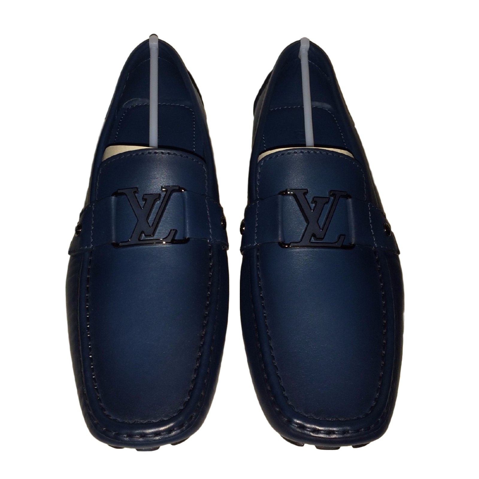 Louis Vuitton Loafers Slip ons Loafers Slip ons Leather Blue ref.10481 - Joli Closet