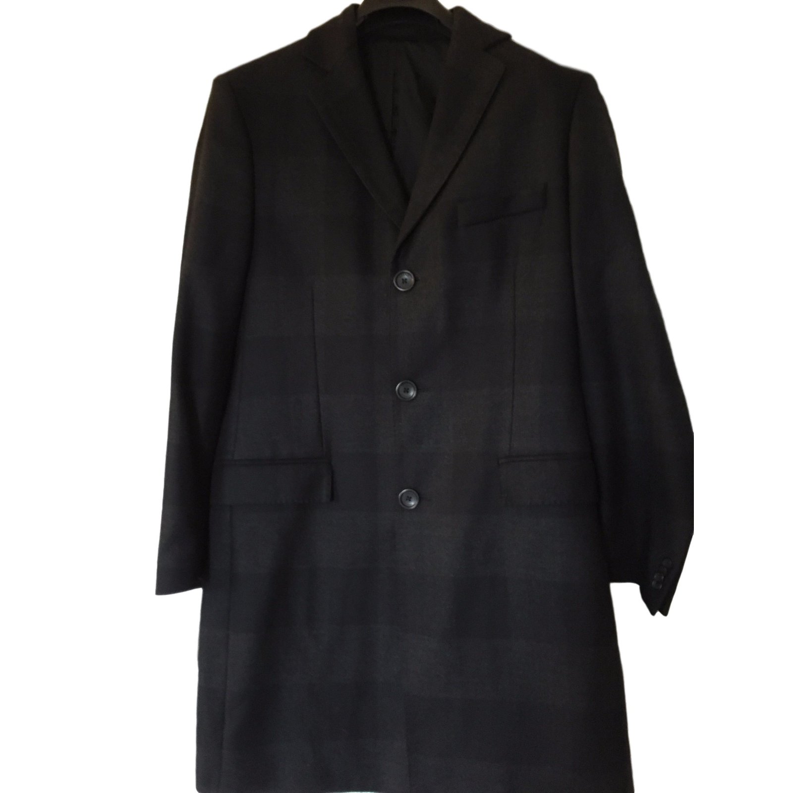 Versace Coat Men Coats Outerwear Wool Black ref.24349 - Joli Closet