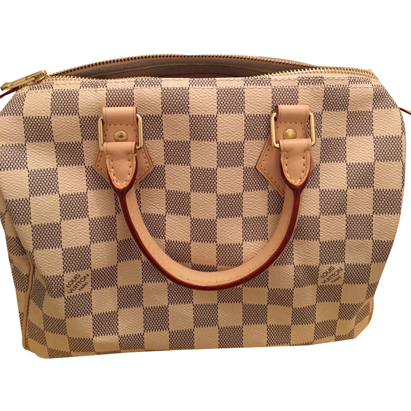 Louis Vuitton Handbag Handbags Cloth Beige,Grey ref.29558 - Joli Closet