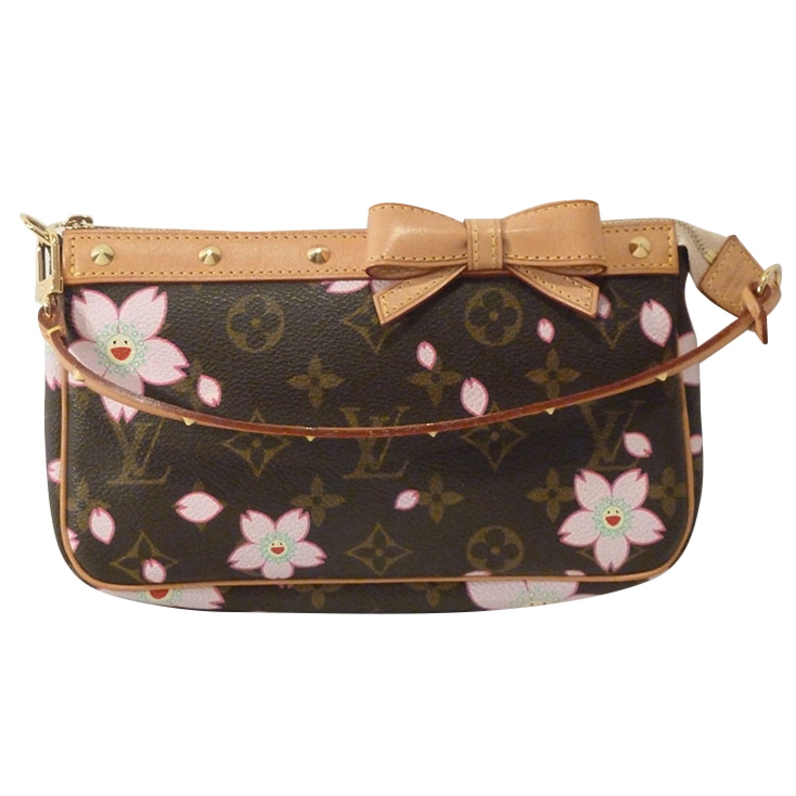 Louis Vuitton Takashi Murakami Cherry Blossom Monogram Stud Pochette Shoulder Bag Handbags Other ...