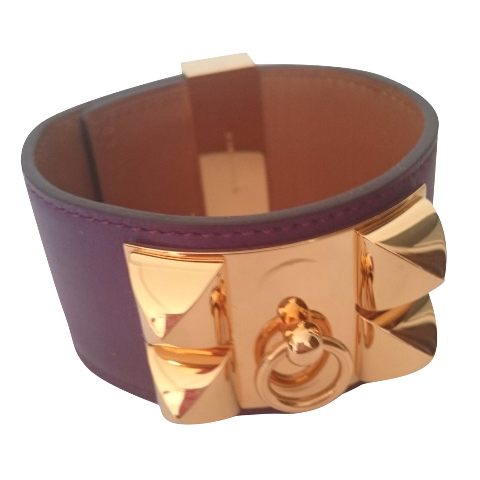 Hermès Bracelet Bracelets Leather Purple ref.41368 - Joli Closet