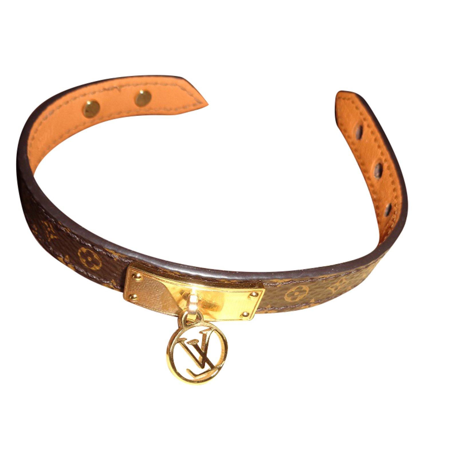 Bracelets Louis Vuitton Bracelets Cuir Marron ref.41725 - Joli Closet