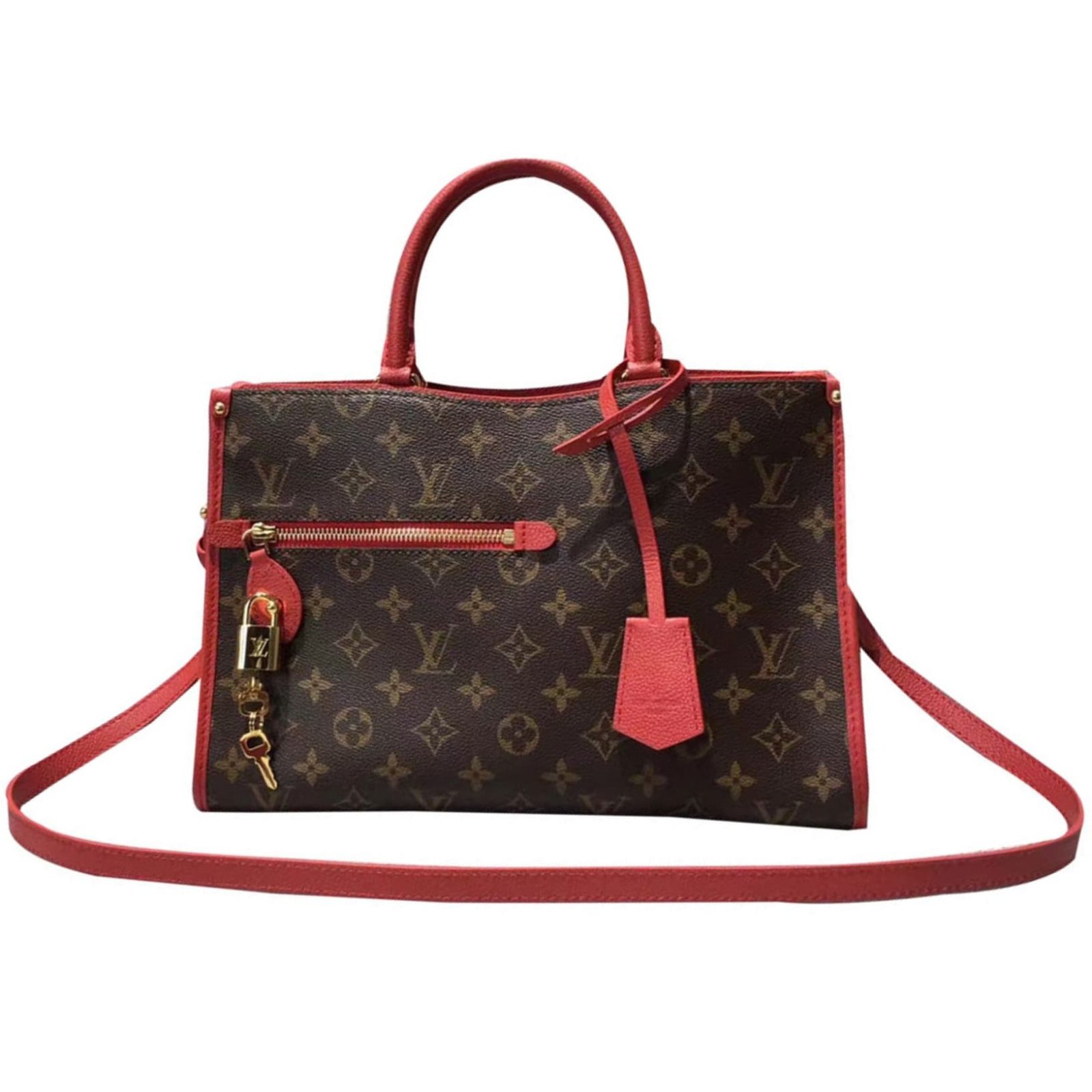 Louis Vuitton popincourt mm red louis vuitton Handbags Leather Red ref.42660 - Joli Closet