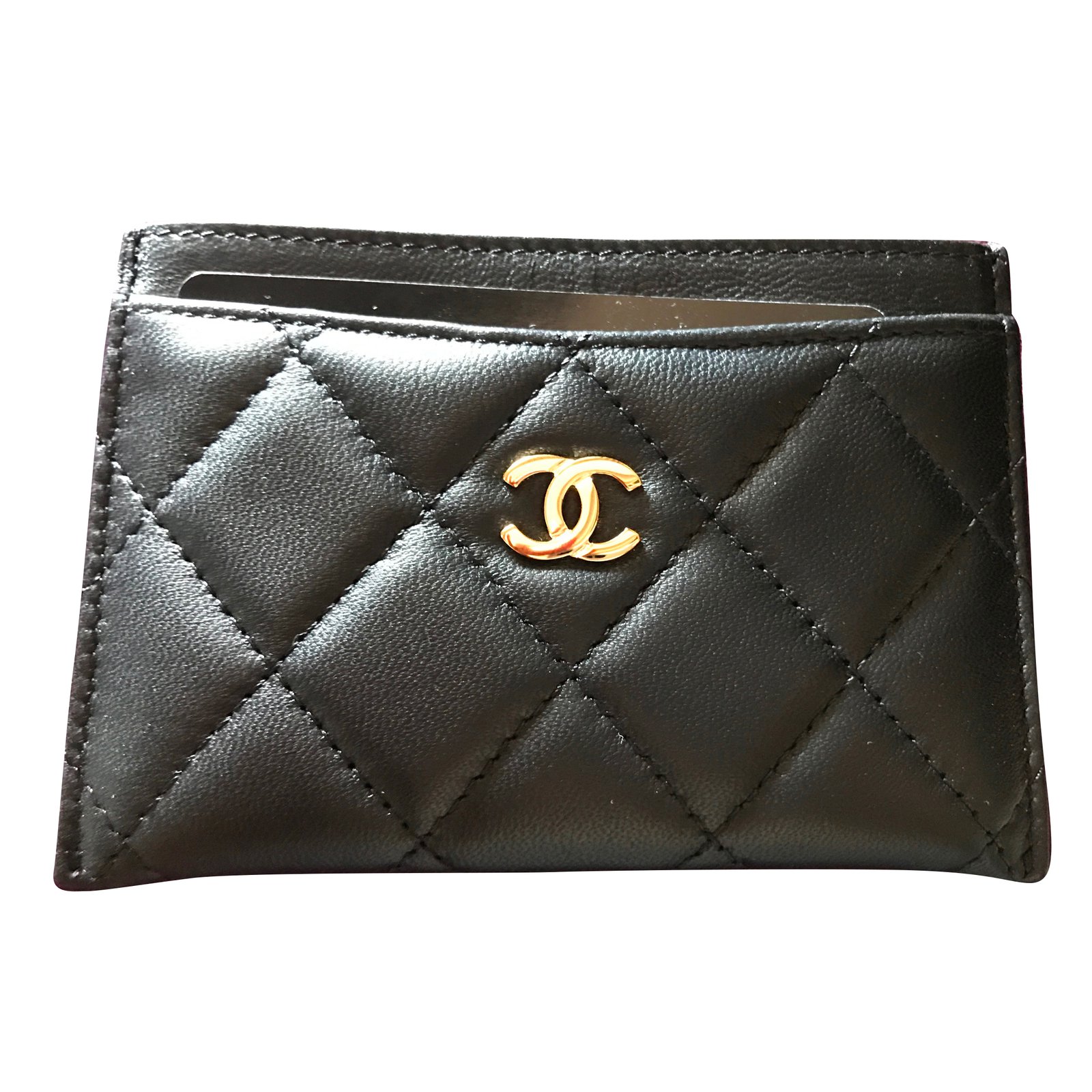 Chanel Card holder Wallets Leather Black ref.45262 - Joli Closet