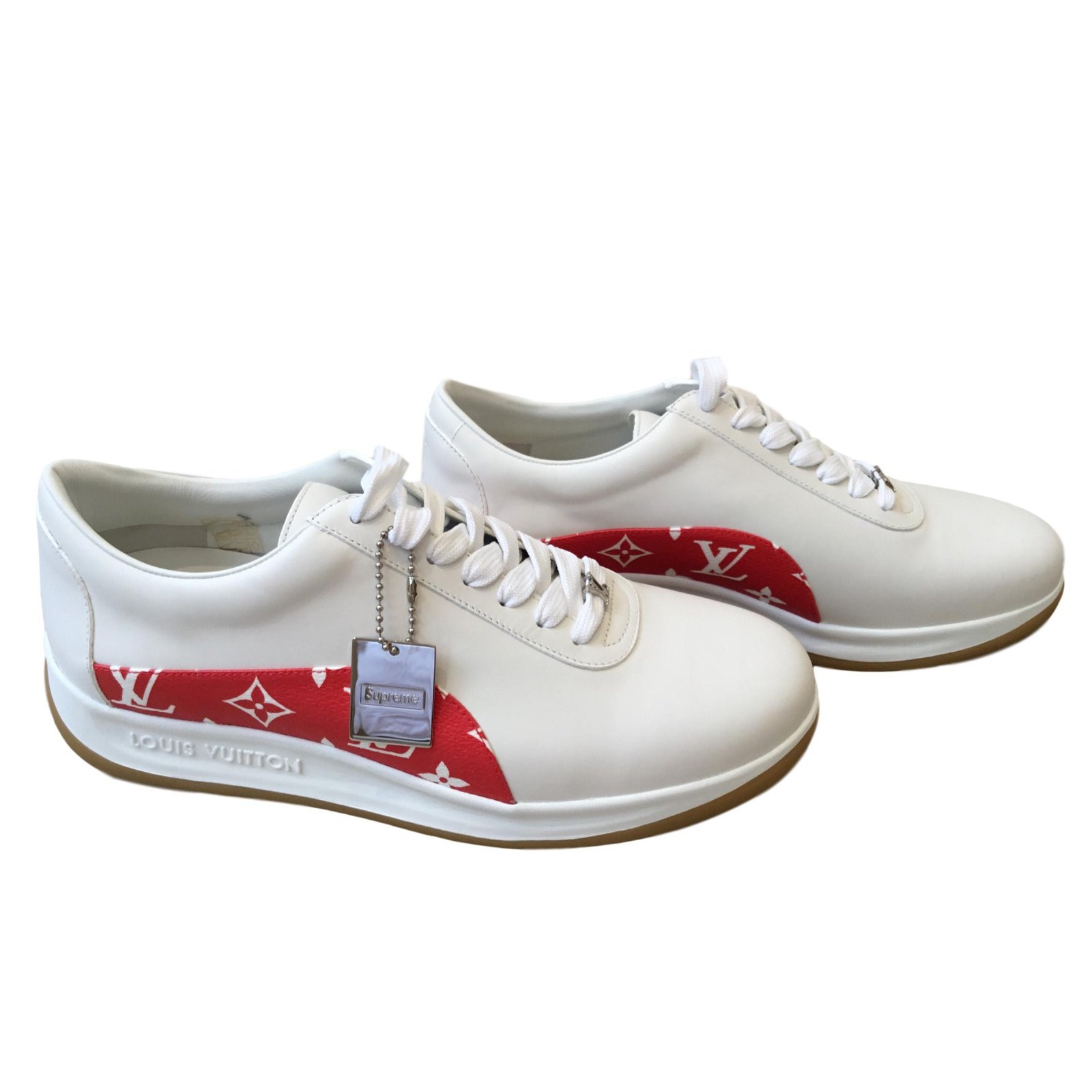 Louis Vuitton Supreme Sneakers Sneakers Leather White ref.47440 - Joli Closet