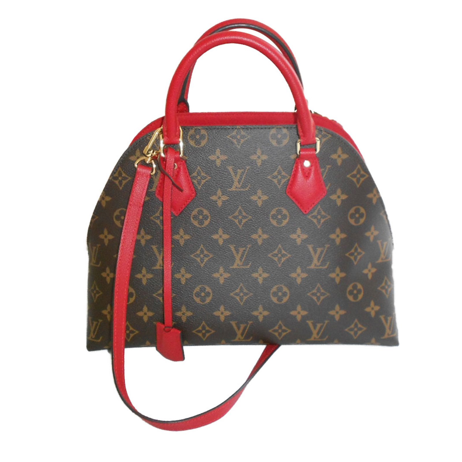 Louis Vuitton ALMA B&#39;N&#39;B Handbags Leather,Cloth Brown,Red ref.48162 - Joli Closet