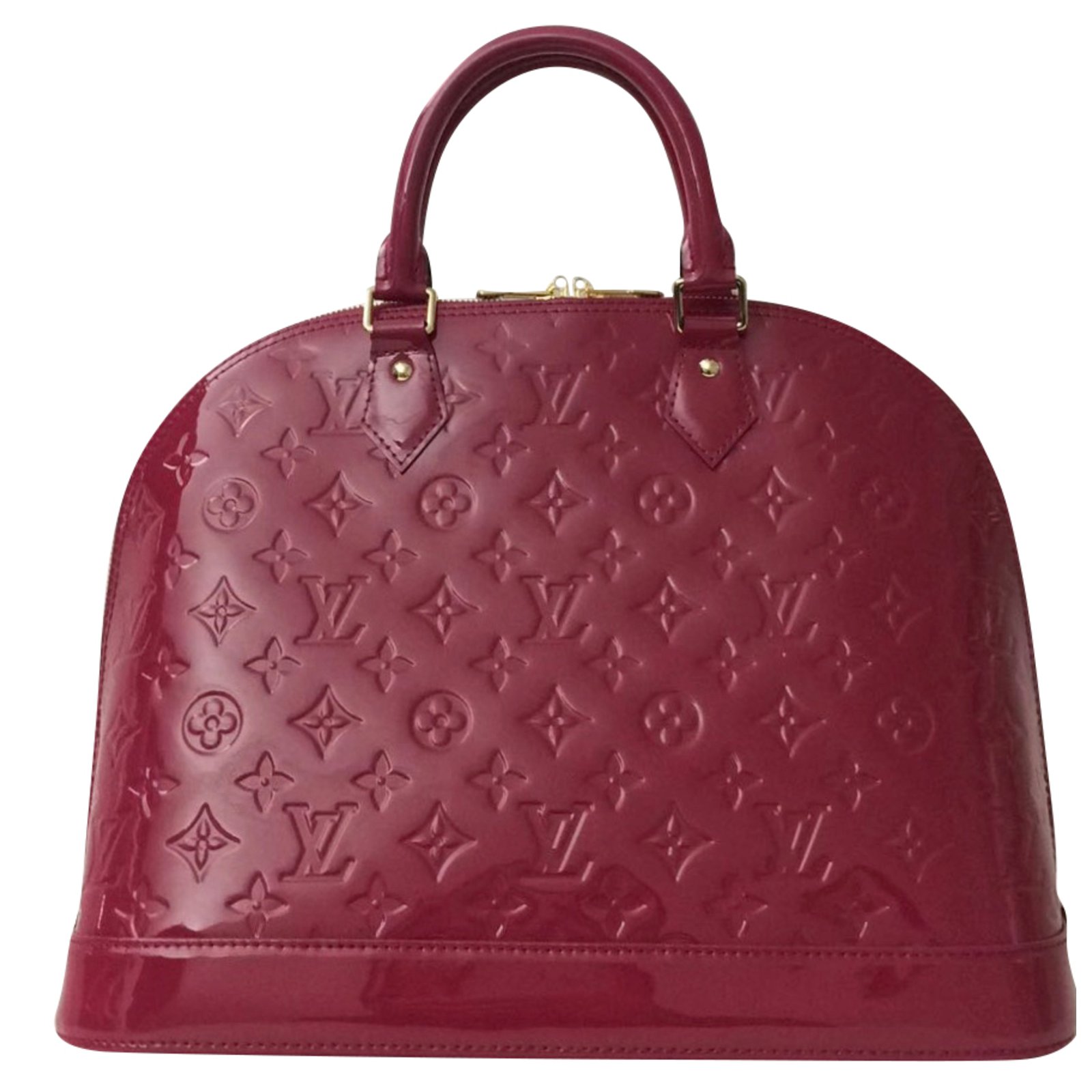 Louis Vuitton Alma MM Handbags Patent leather Pink ref.51975 - Joli Closet