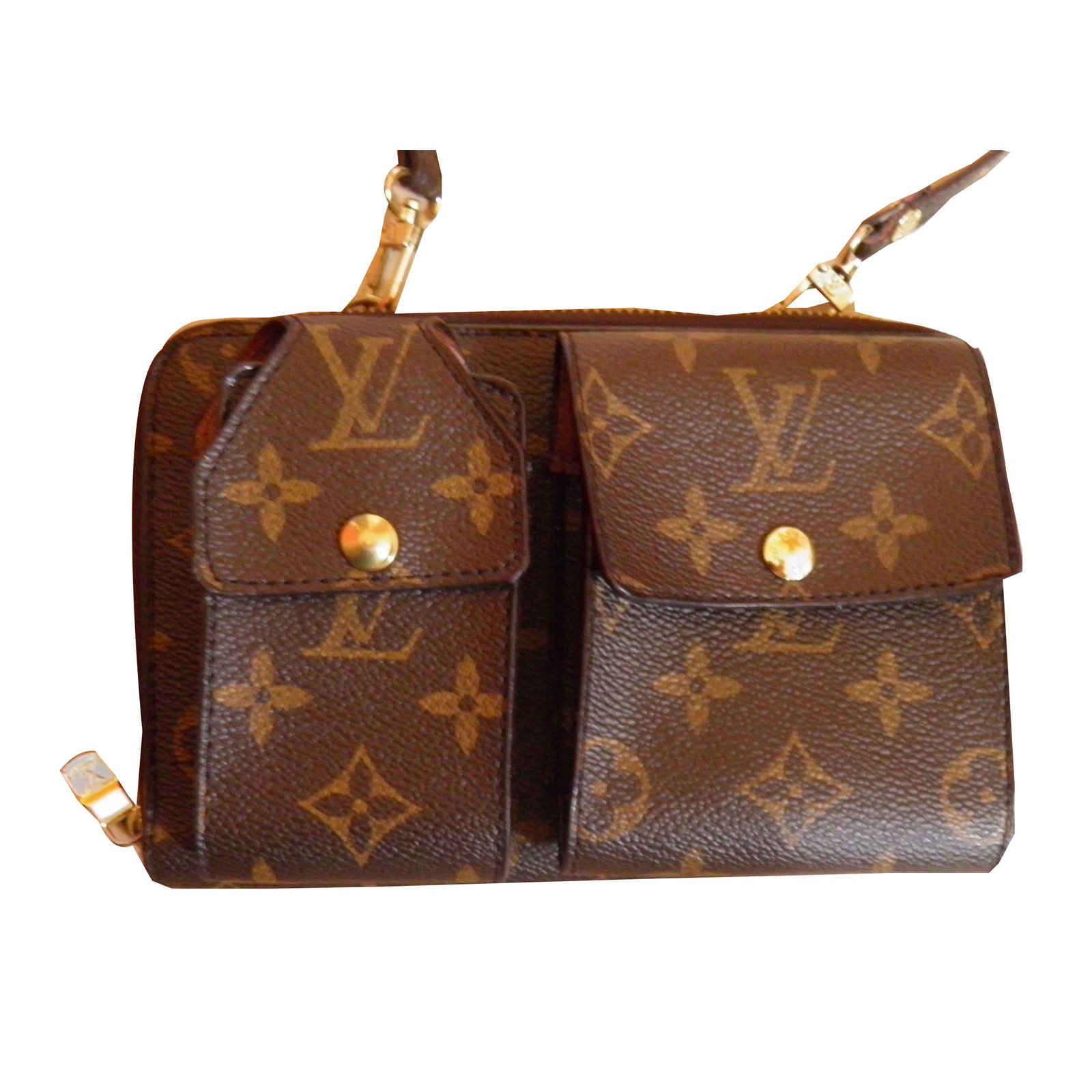 Louis Vuitton wallet on chain Wallets Cloth Brown ref.52236 - Joli Closet