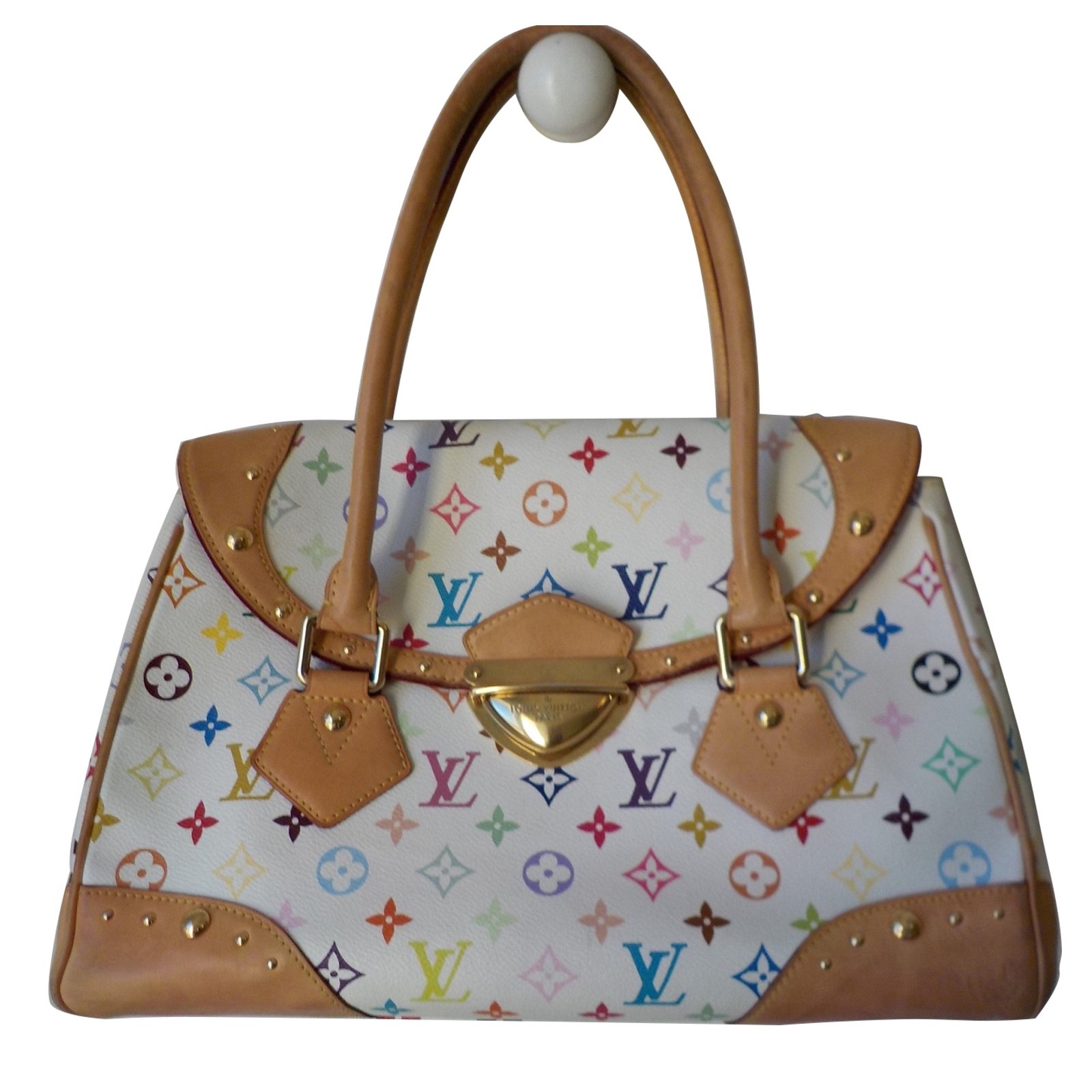 Louis Vuitton Handbags Handbags Leather,Cloth White ref.55907 - Joli Closet