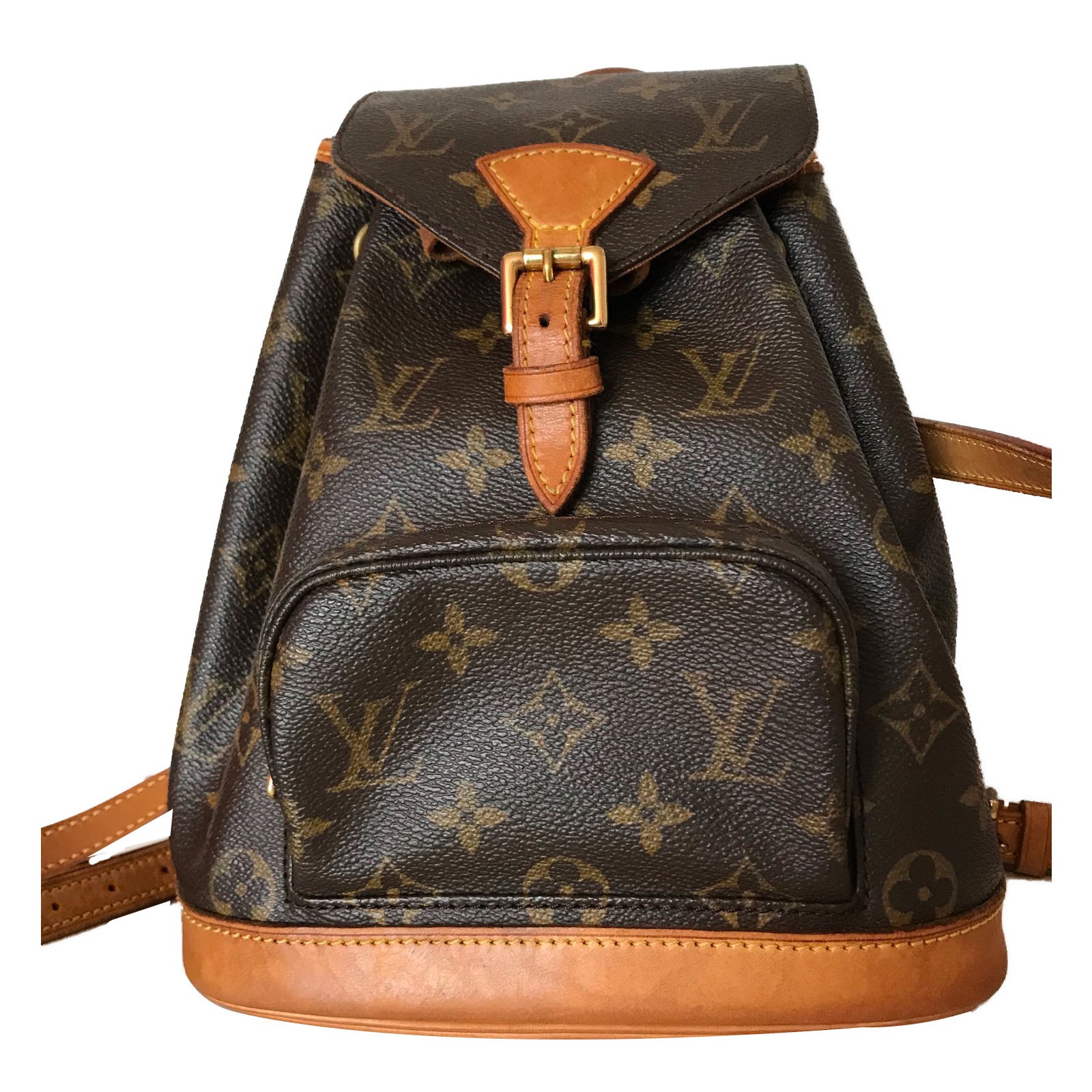 Louis Vuitton Montsouris Mini Backpack in Canvas Monogram Backpacks Leather,Cloth Brown,Golden ...